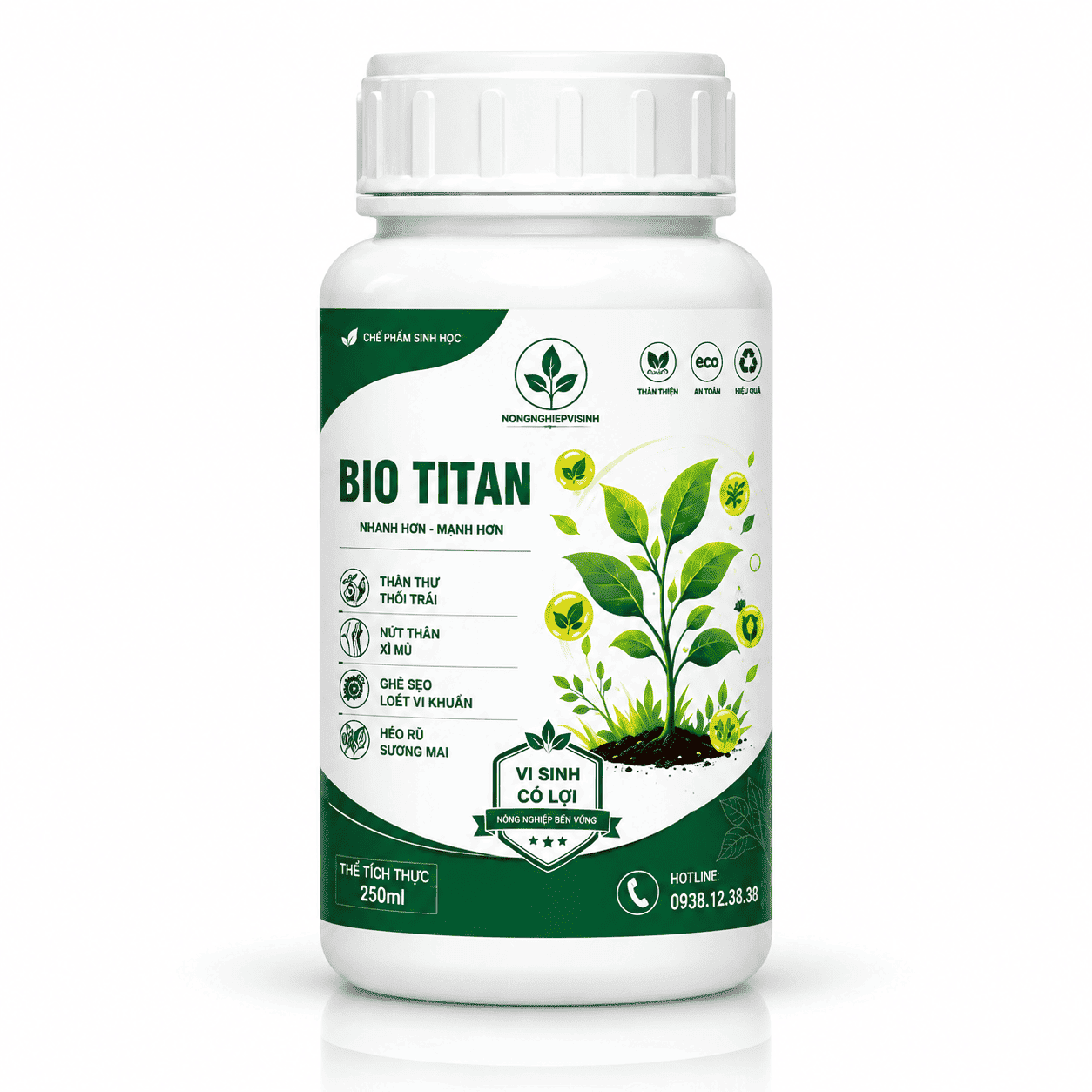 Chai Bio Titan 250 ml trên nền trắng