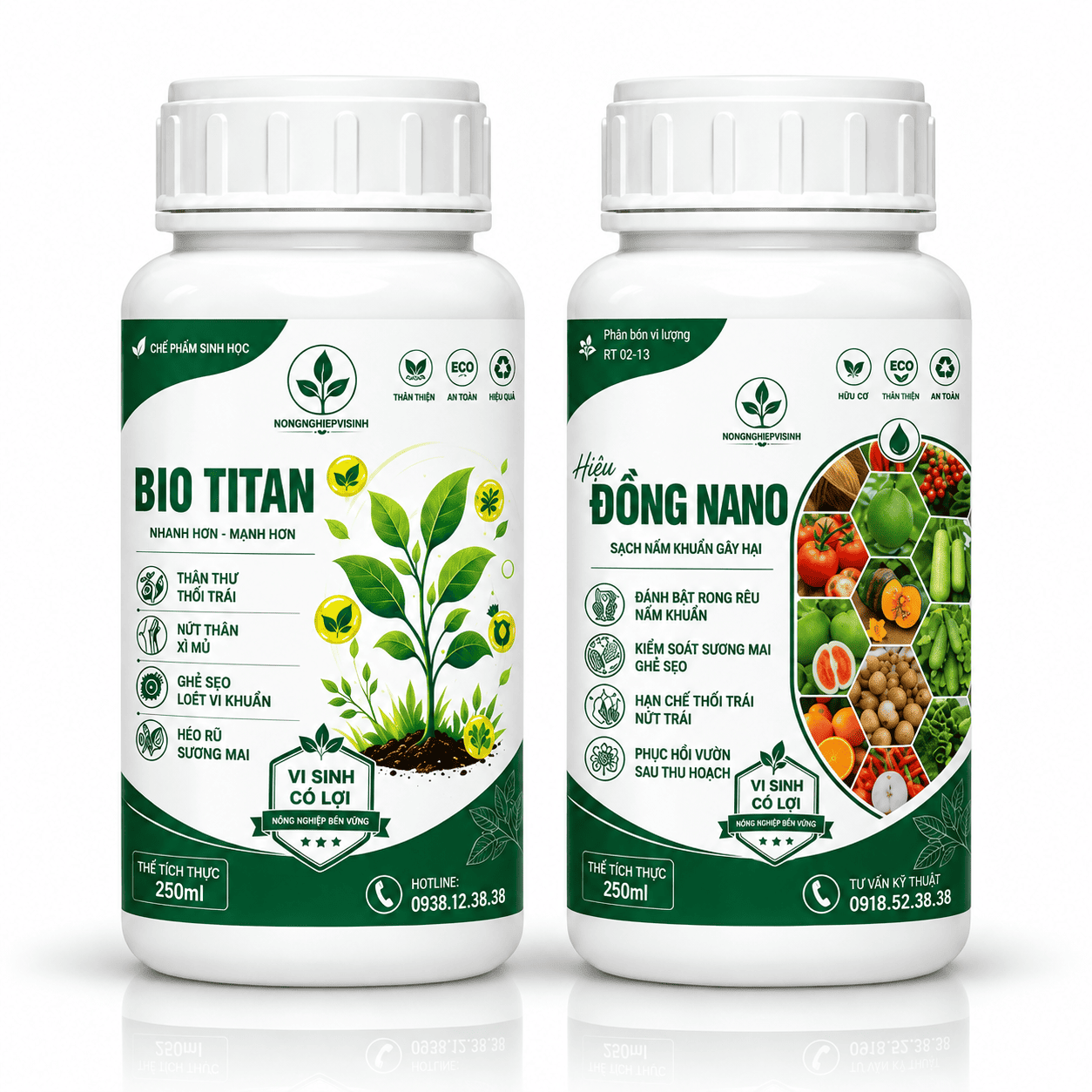 Hai chai Bio Titan 250 ml và Đồng Nano 250 ml