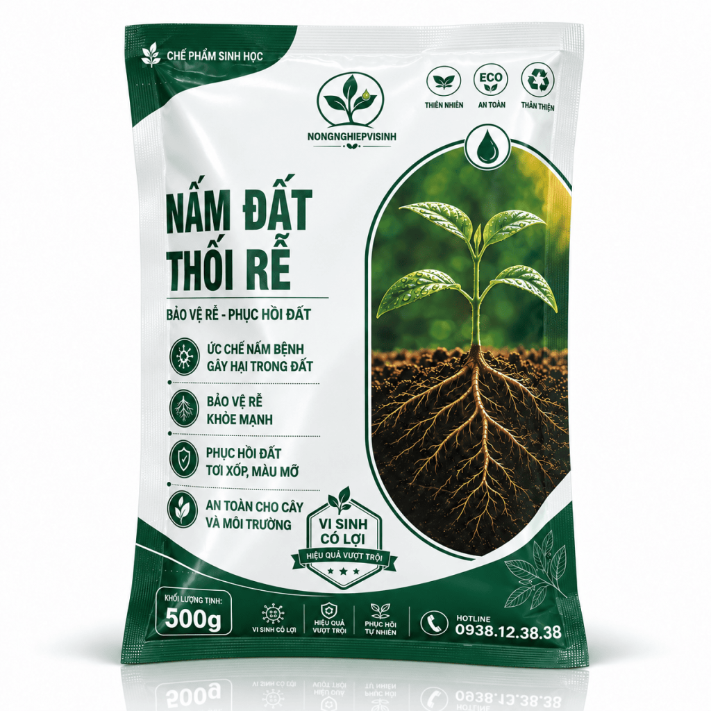 Túi Nấm Đất Thối Rễ 500 g trên nền trắng